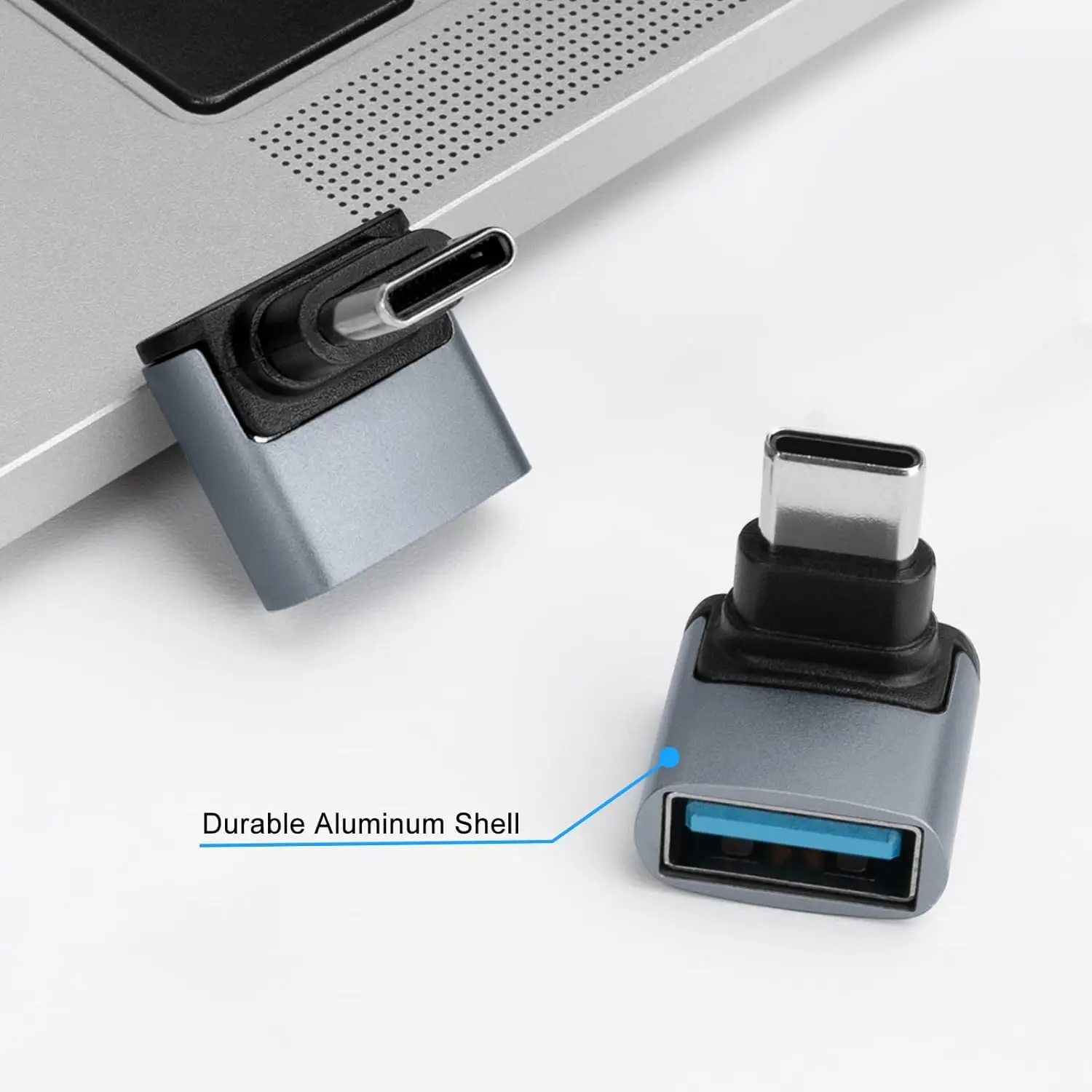 Right-Angle USB-C to USB 3.1 OTG Adapter – Fast 10Gbps Data Transfer