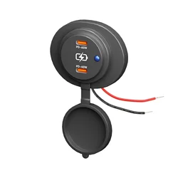 High - Speed Dual USB - C Power Socket with 60W PD & QC3.0 Charger (Dual PD60W - A)