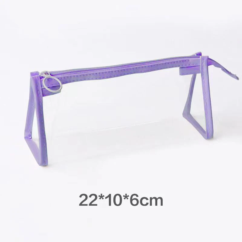 PVC Transparent Waterproof Pencil Case Pencil Bags Students Stationery School Supplies Portable Pen Pouch Bag
