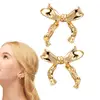 Gold Color Bow Aretes Stainless Steel Earrings Women Bow Knot Stud Nail Earrings Accessories Christmas Gift Fashion Cute Jewelry 1