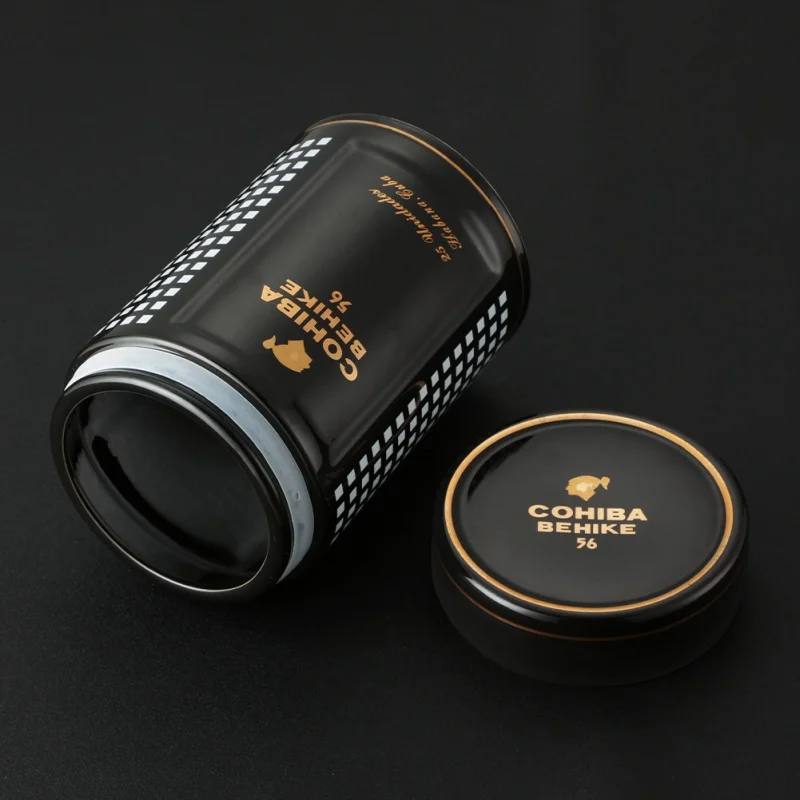 Portable Ceramic Cigar Humidor Box, Large Capacity, Cigarette Tobacco Box, Tube Case, Jar Accessories, Smoking Tool, Gift