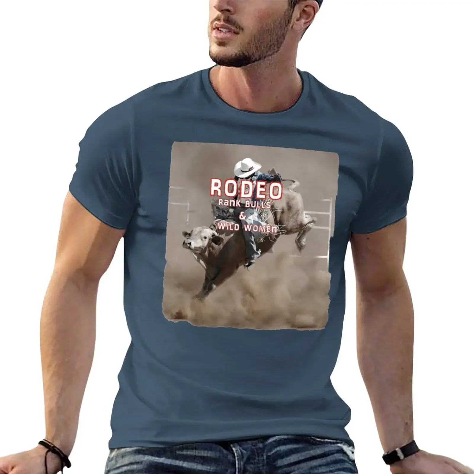 

Футболка RODEO-RANK BULLS AND WILD для женщин, винтажная одежда, черные мужские футболки