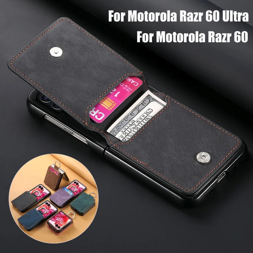 Luxury Leather Card Holder Case for Razr Ultra 5G Folding Smartphone