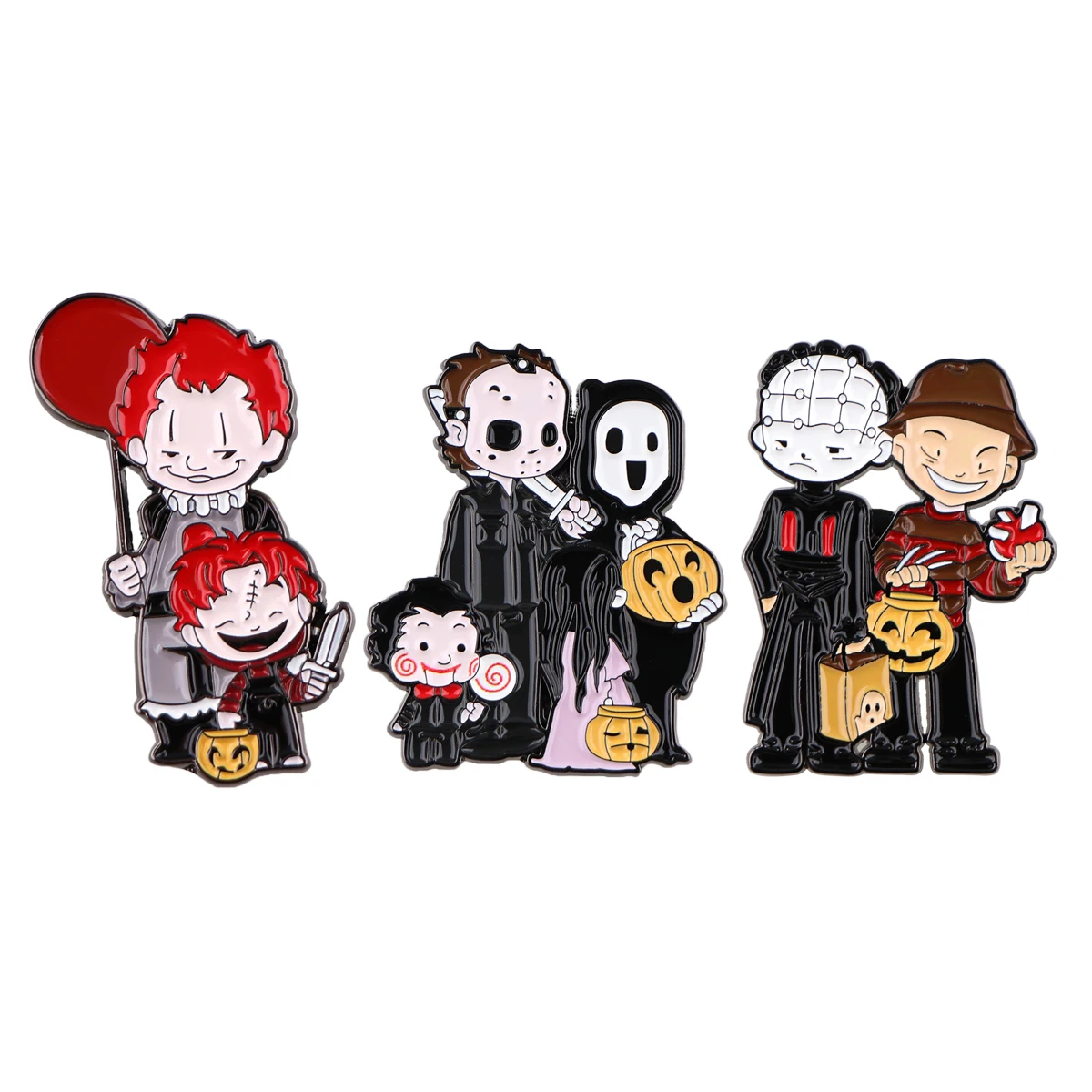 

Halloween Horror Movie Enamelled Brooches Cool Pins Clothing Backpack Lapel Badges Fashion Jewelry Accessories For Friends Gifts