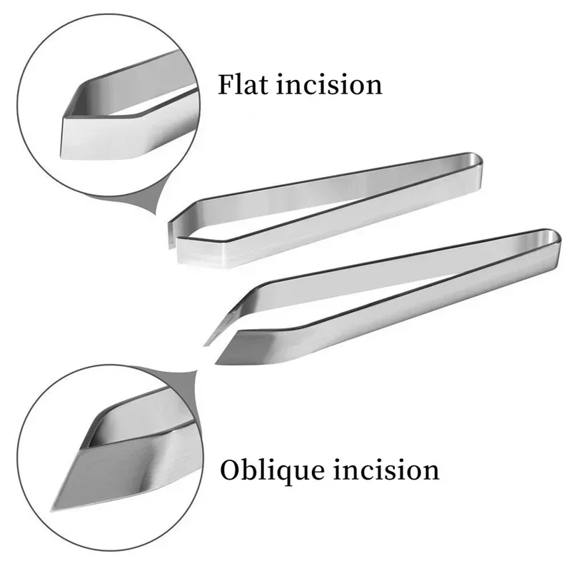 Fish Bone Tweezers Stainless Steel Flat and Slant Tweezers Pliers Remover Tools Kitchen Food Gadgets Seafood Tools Kitchen Tool
