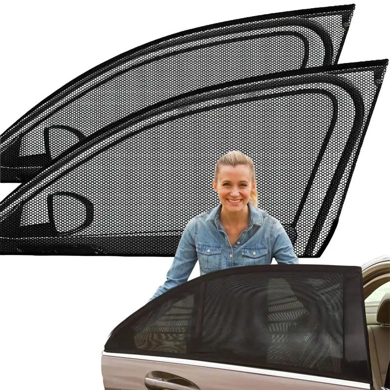 2PCS Car Window Screen Door Covers Front/Rear Side Window UV Sunshine