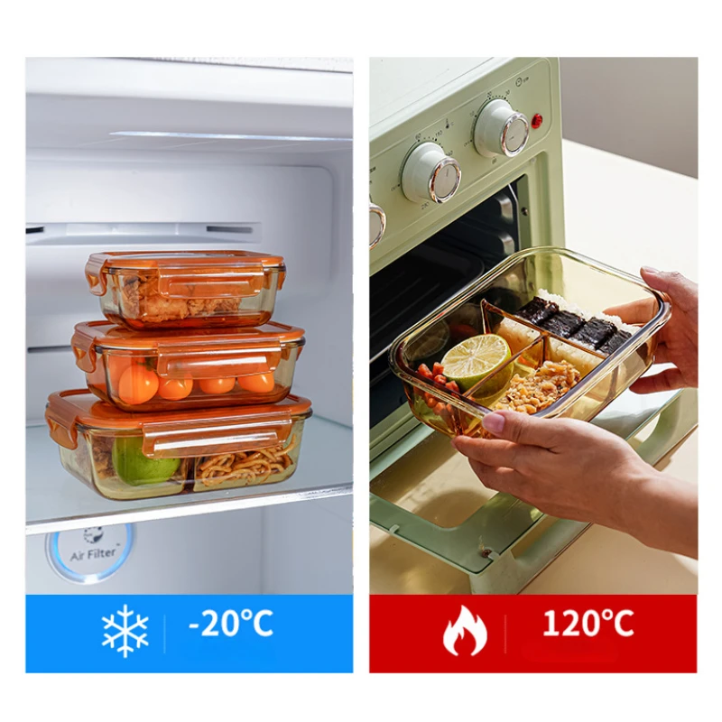 Glass Fresh-Keeping Box High Borosilicate Heat-Resistant Microwave Oven Bento Fridge Special Sealed Bowl Food Storage Containers 3