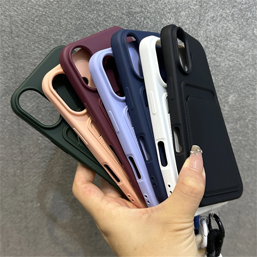 Korthållare med plånbok och handledsrem för telefonskal till iPhone 13 15 16 Pro Max 11 12 14 Plus X XS XR Nylonfodral med rem och stötfångare_voghion.com
