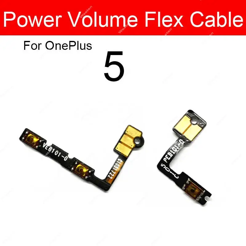 Volume Power Flex Cable For OnePlus 1+ X 1 2 3 3T 5 5T 6 6T 7 Side Power Volume Button On Off Side Keys Ribbon with Adhesive