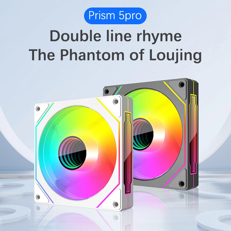 1Pcs Prism 5pro Chassis Fan Desktop Computer PWM Temperature Control Argb Cooling Fan