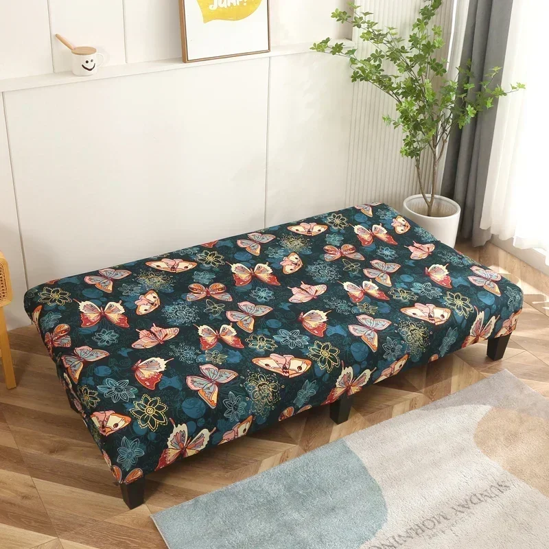 1PC Stretch Futon Cover Armless Sofa Covers Sofa Bed Covers Couch Cover Sofa Slipcover Furniture Protector with Elastic Bottom 4