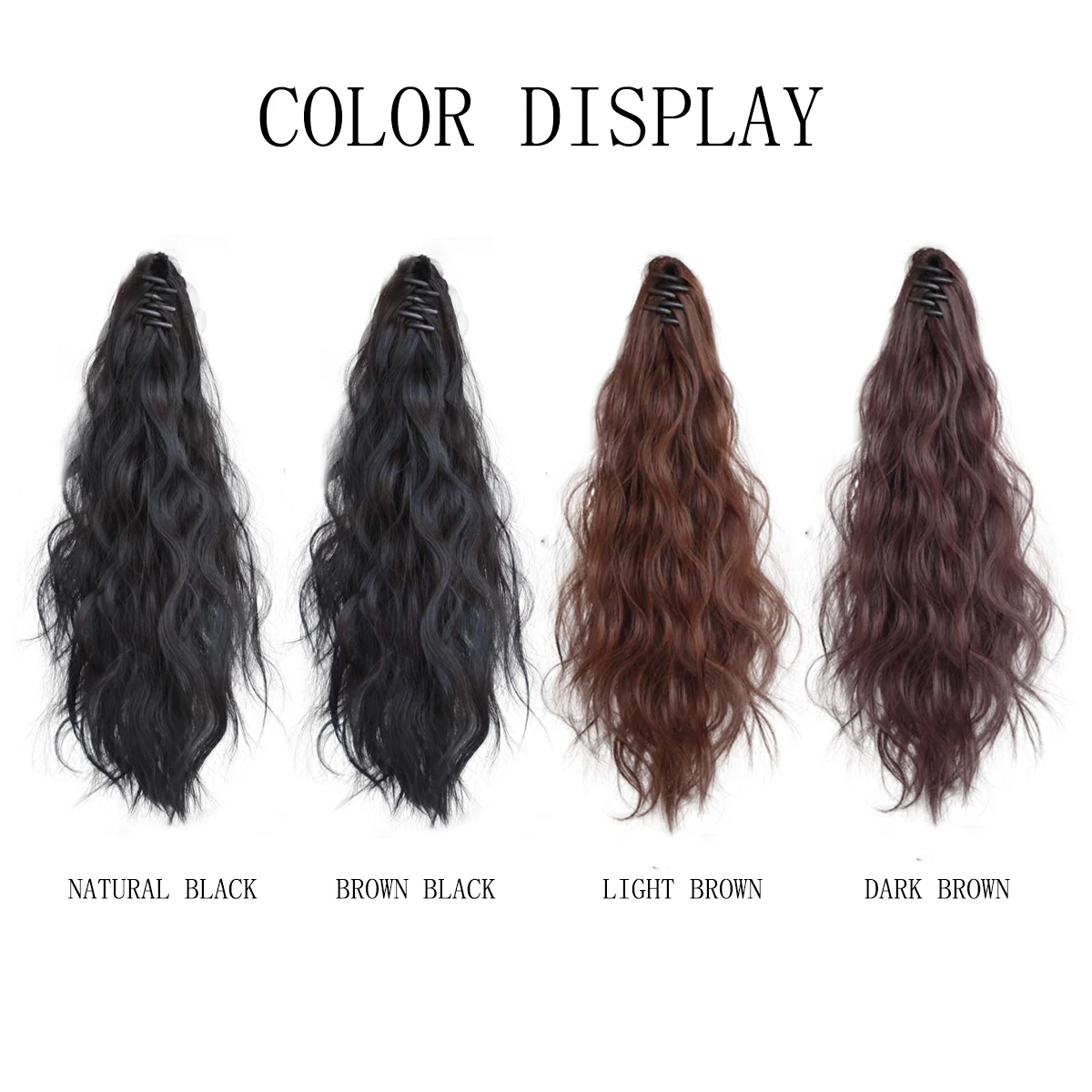 DUTRIEUX Synthetic Claw Clip In Wavy Ponytail Extensions Hair Extensions For Women Girls For Daily Party Use Hair Accessories