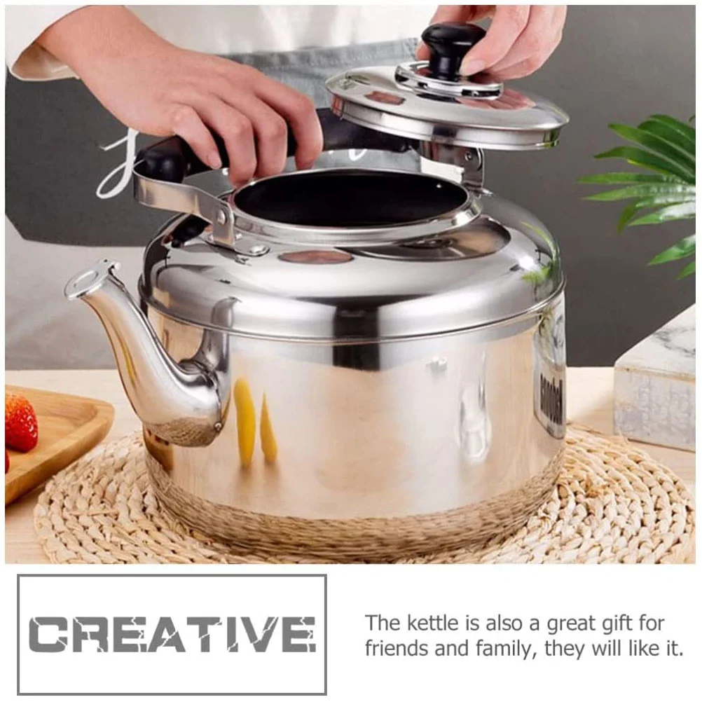 

Flat Stainless Steel Whistle Pot Water Bottles Whistling Teapot Sounding Kettle