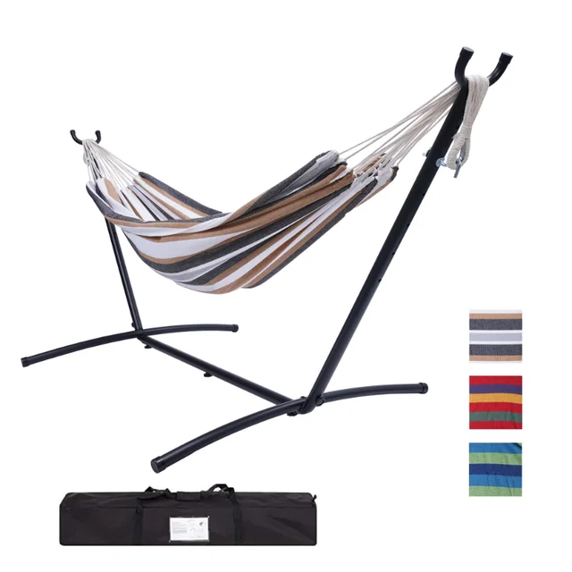 Inolait Double Person Hammock with Steel Stand, 330lb Capacity 2 People Standing Hammocks with Portable Carrying Bag hammock 1