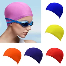 

High Elasticity Solid Color Polyester Cloth Swimming Cap Outdoor Indoor Swimming Equipment (Color Plain Color Randomly Sent)