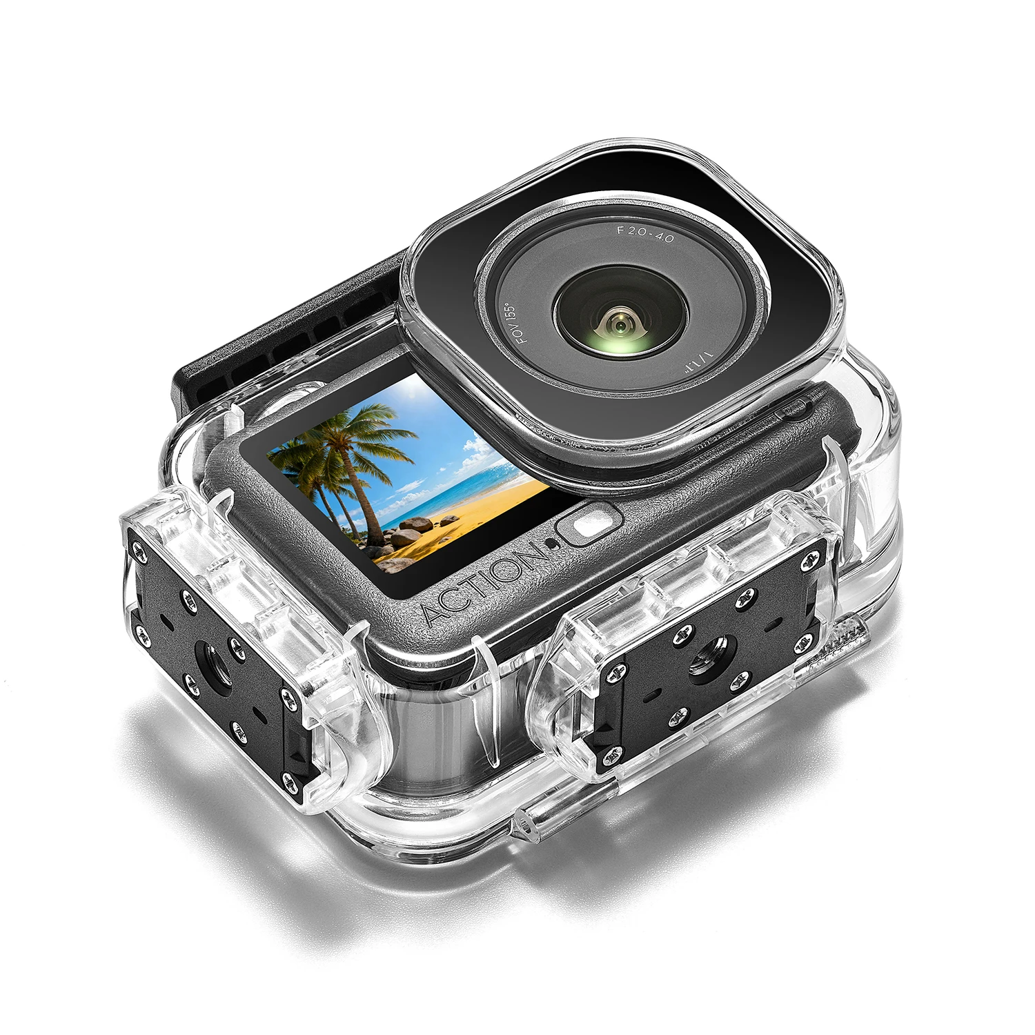 60M Wasserdichtes Gehäuse für DJI Osmo Action 6 Unterwasser-Schutzgehäuse mit Schnellwechselbasis für DJI Action 6 Zubehör – Detail 3