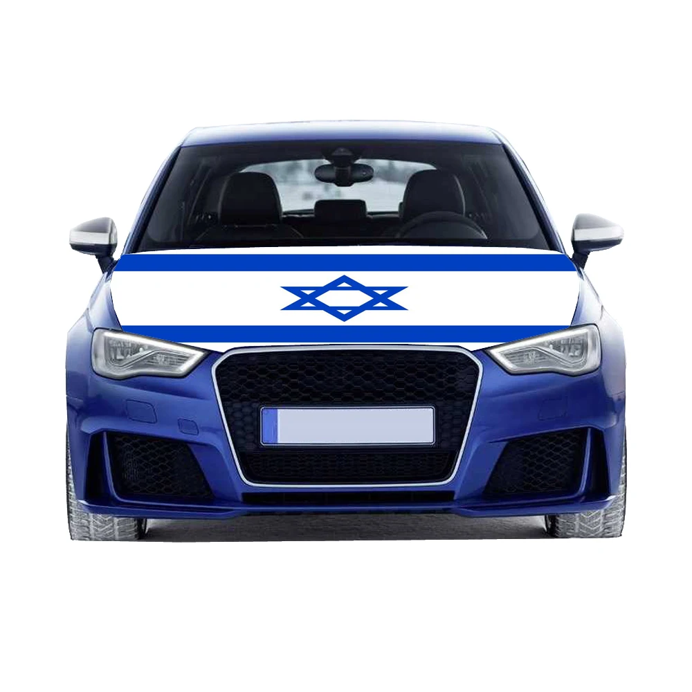 

Israel Flags Car Hood Cover 3.3X5FT/6X7FT100% Polyester Elastic Fabrics Can be Washed Suitable for Large SUV and Pickup