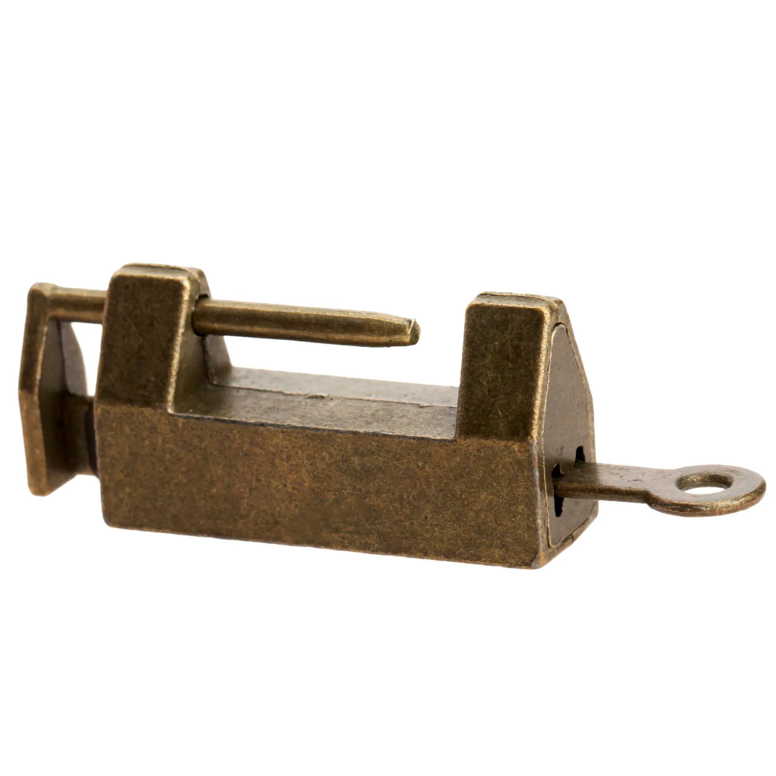 Vintage Furniture Fittings Chinese Old Lock + Key Iron