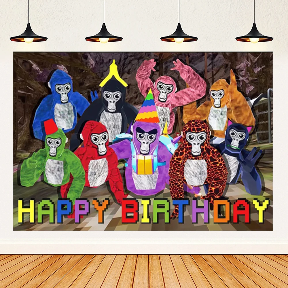 Gorilla Tag Thema Geburtstags feier Dekoration liefert Nummer Luftballons König Affe Banner Kuchen Topper Hintergrund Baby Dusche Geschenke – Detail 39