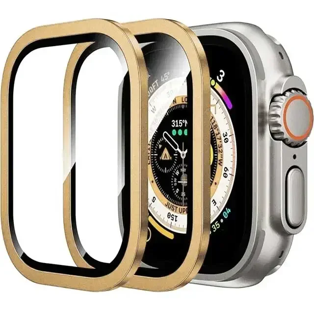 2-Pack Premium Aluminum Case with Tempered Glass Screen Protector