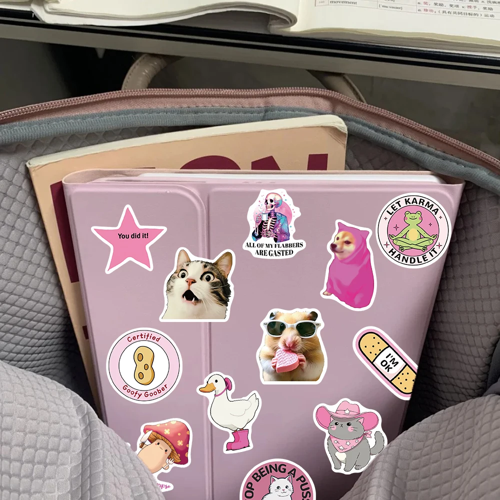 50 stücke Cartoon Rosa Lustige Aufkleber Aufkleber Für Laptop Sammelalbum Skateboard Gitarre Helm DIY Graffiti Aufkleber Kreative Geschenke – Detail 10