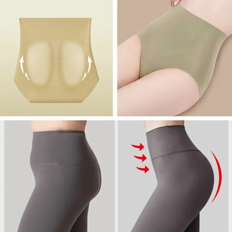 Seamless Milk Skin High Waist Abdomen Control Panties For Girl Large Size 7A Antibacterial Sports Triangle Body Shaper Underwear