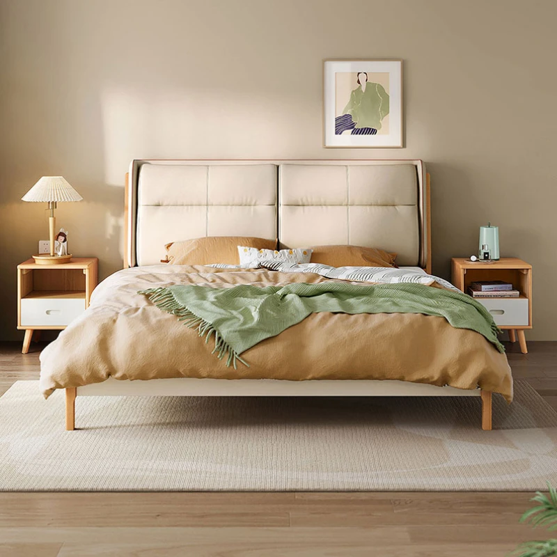 

Large Luxury Cotton Bed Designer Simple Master Storage Frame Bed Modern European Style Cama Matrimonial Nordic Furniture