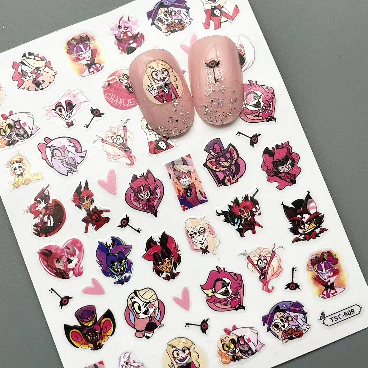 Hazbinhell Hotel Nail slider anime age 3d Nail sticker Nails products for nails nail stickers nail art decoration nail decals