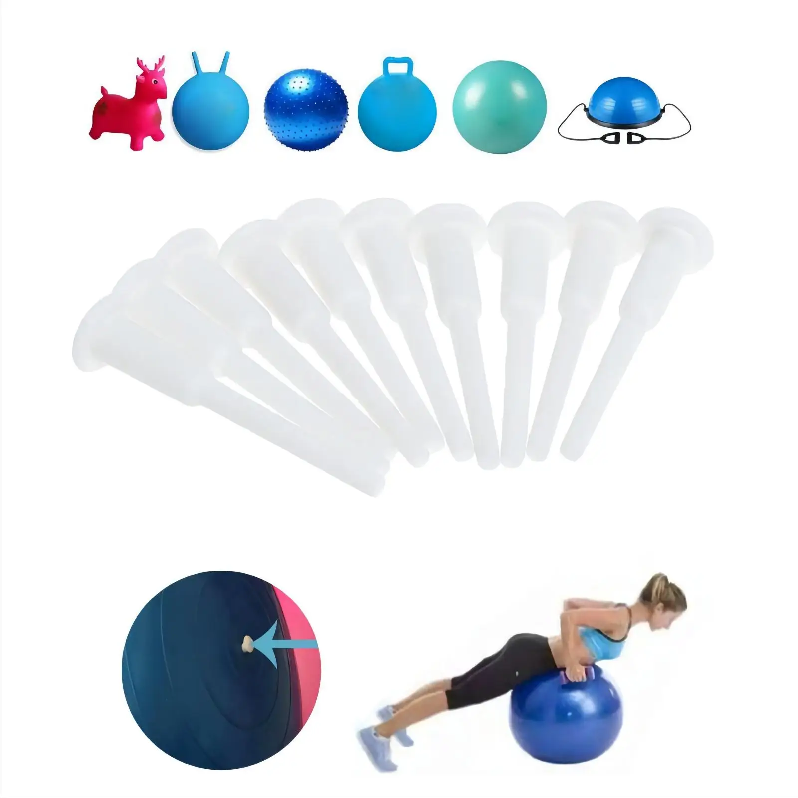 10 PCS Yoga Ball Air Plug High Quality Fitness Sport Ball Air