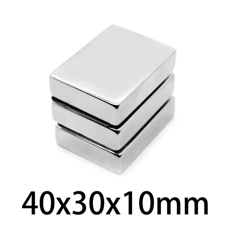 1/3/5pcs Powerful Magnets N52 40x30x10mm DIY Neodymium Magnet Block Permanent Magnets NdFeB Strong Magnetic 40*30*10mm