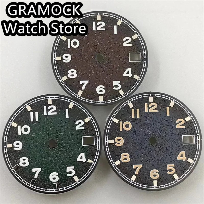 GRAMOCK 29mm Black and Green Luminous Watch Dial