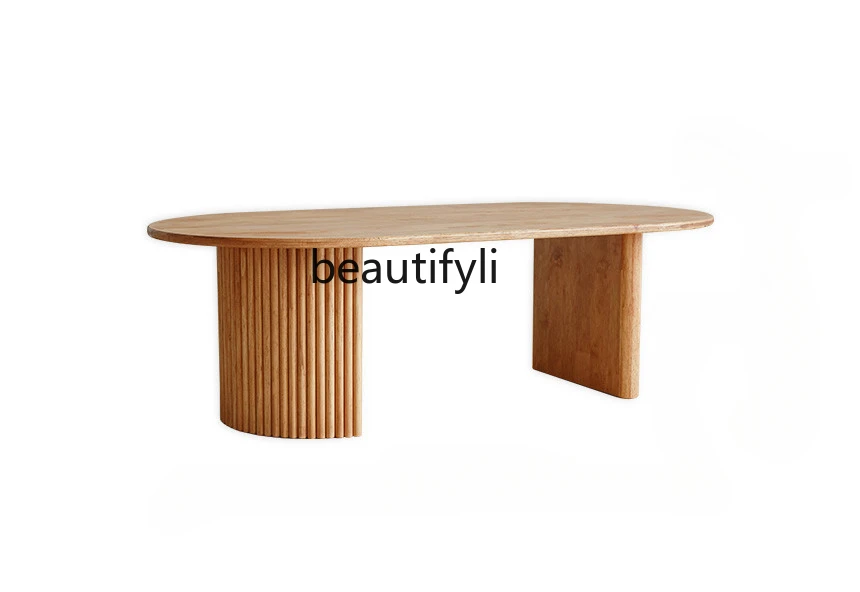 Nordic solid wood tea table modern minimalist silent style living room