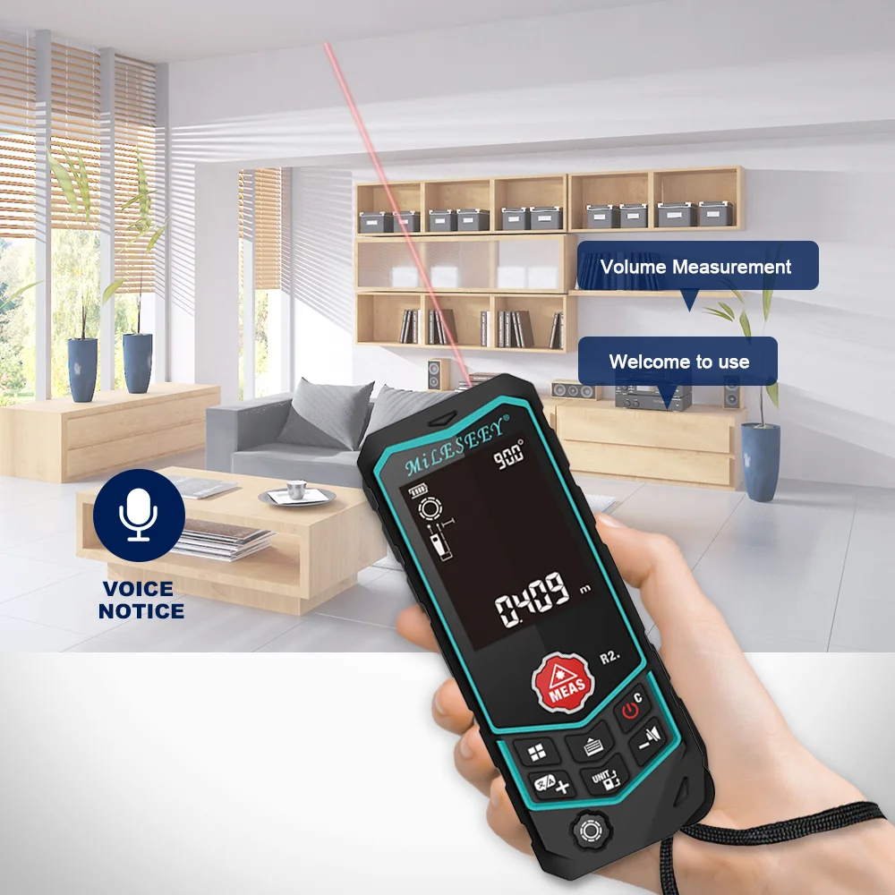Laser Tape Measure MILESEEY R2 R2B – Multi-function Rangefinder with Voice & Wheel - Image 3