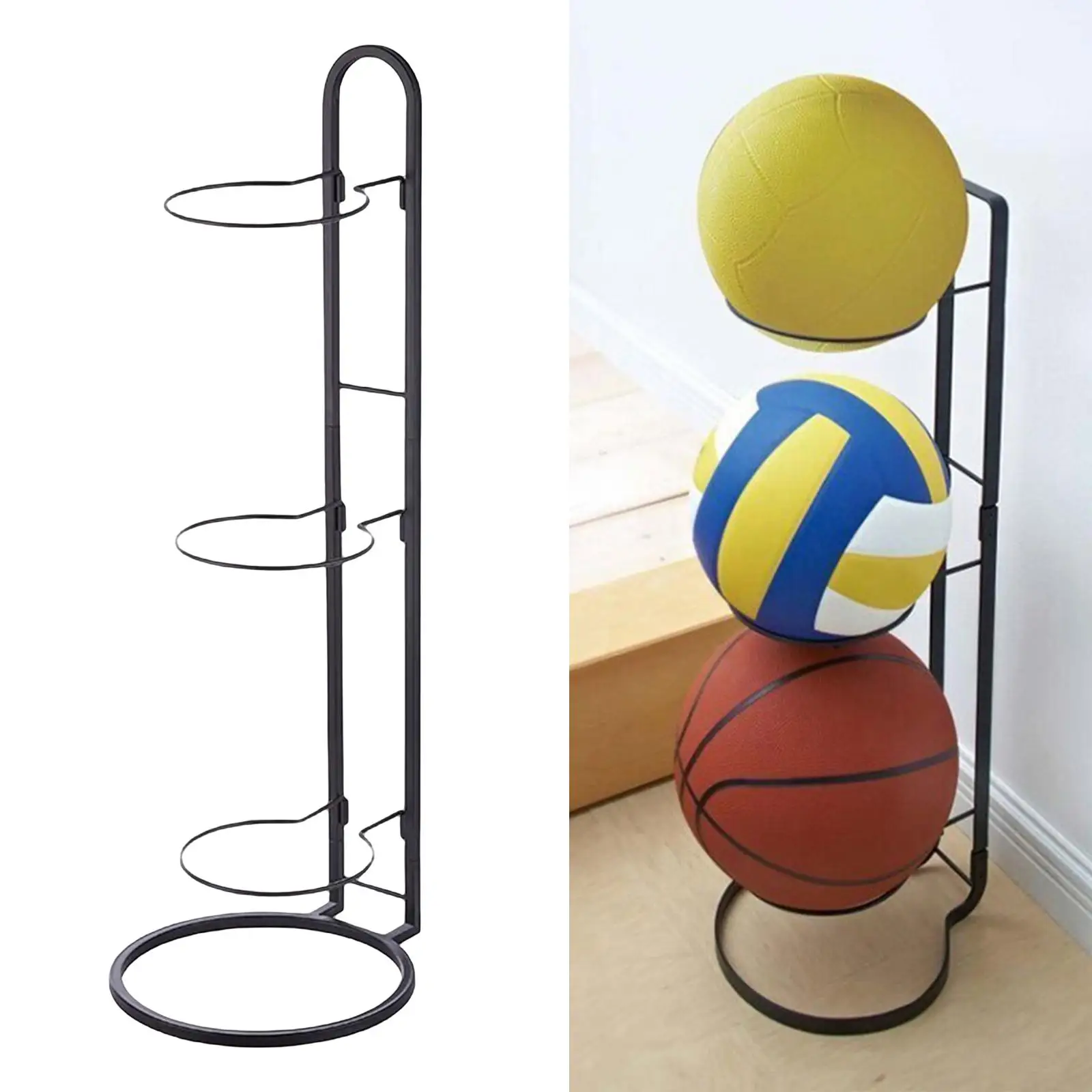 Football Basketball Volleyball Display Storage Rack and Shelf Balls Holder Organizer Space Saver Paintball Sport Bowling Room