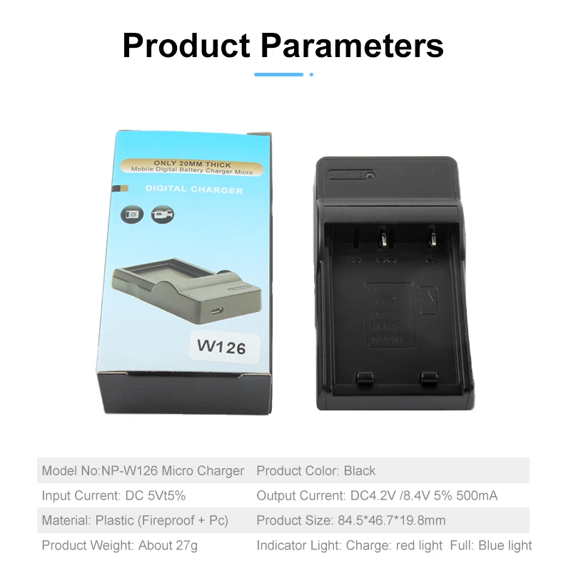 NP-W126 BC-W126 W140 Charger for Fuji X-A1 X-A2 X-A3 X-T30 II X-E2s X-M1 X-Pro1 Pro2 X-T1 IR X-T10 X-T20 X-T30 HS30EXR Camera