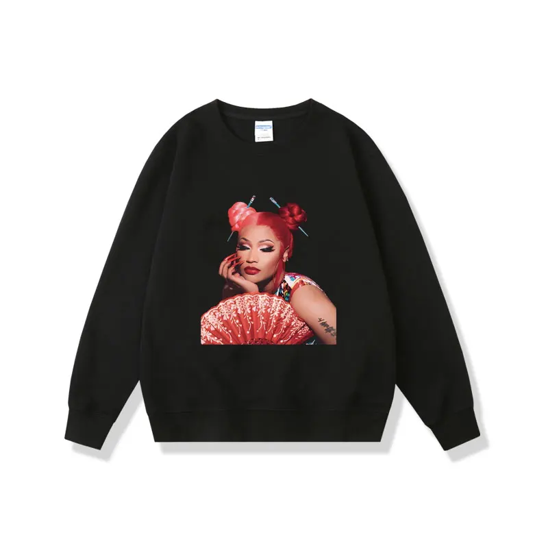 Rapper Nicki Minaj Red Ruby Da Sleeze Graphic Pullover Men Women Hip Hop Oversized Streetwear Unisex Trend Vintage Sweatshirt