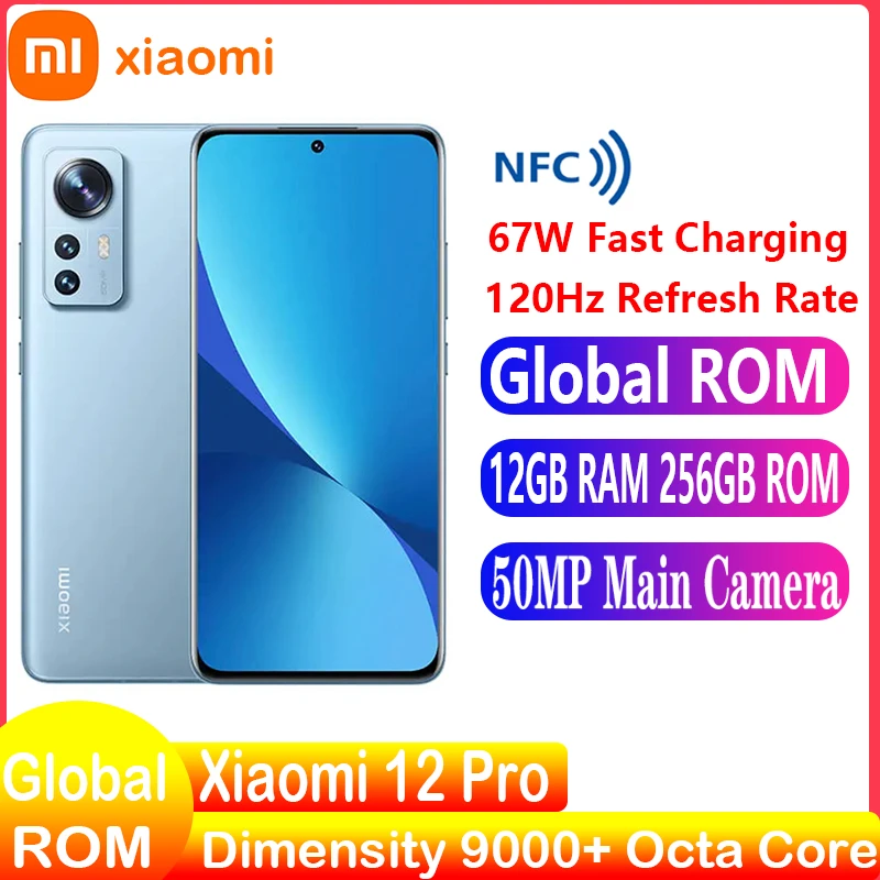 Global Rom Xiaomi 12 Pro 5g Cell Phone Dimensity 9000+ 6.73" 2k Amoled