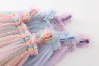 Toddler Girl Princess Dress Baby Rainbow Unicorn Tulle Costume Kids Summer Sleeveless Strap Dresses Newborn Birthday Party Cloth 6
