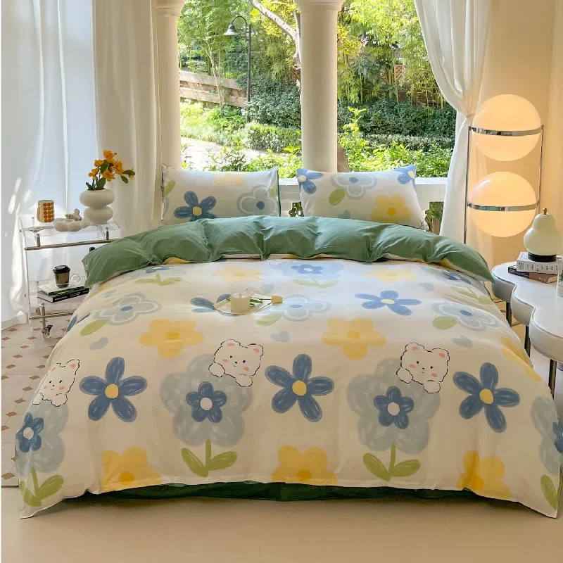 Kawaii Dog Printed Bed Set Floral Duvet Cover Pillowcase Bedding Set Cute Bed Sheet Quilt Cover Single Queen King Size 3/4 Piece Kawaii Dog Printed Bed Set Floral Duvet Cover Pillowcase Bedding Set Cute Bed Sheet Quilt Cover Single Queen King Size 3/4 Piece