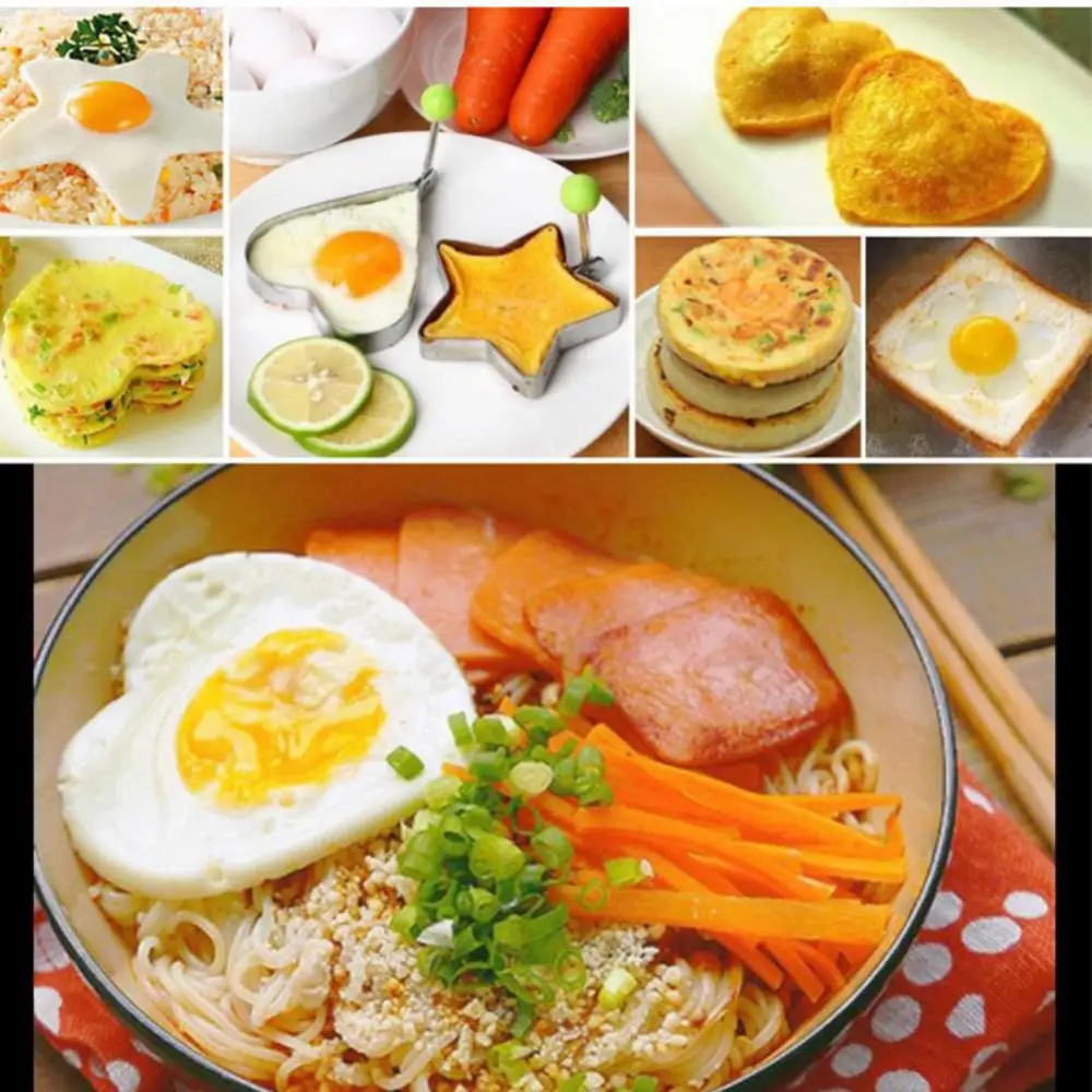 

Stainless Steel Eggs Rings Mold With Handle,Round Non-stick Pancake Omelette Mold For Griddle,Egg Shaper Home Kitchen Items