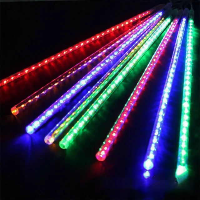 thumbnail image 1 of Guirnalda de luces LED para lluvia de meteoritos para exteriores, 30/50 cm, forma de gota de lluvia, para decoración navideña, fiestas y jardines, 1 of 5