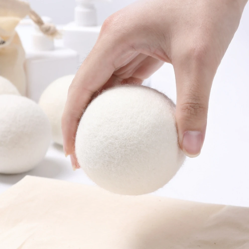 6pcs/pack Wool Dryer Balls, Wool Ball Reusable Laundry Balls, Woolen Dryer Balls for Clothes, with storage bag