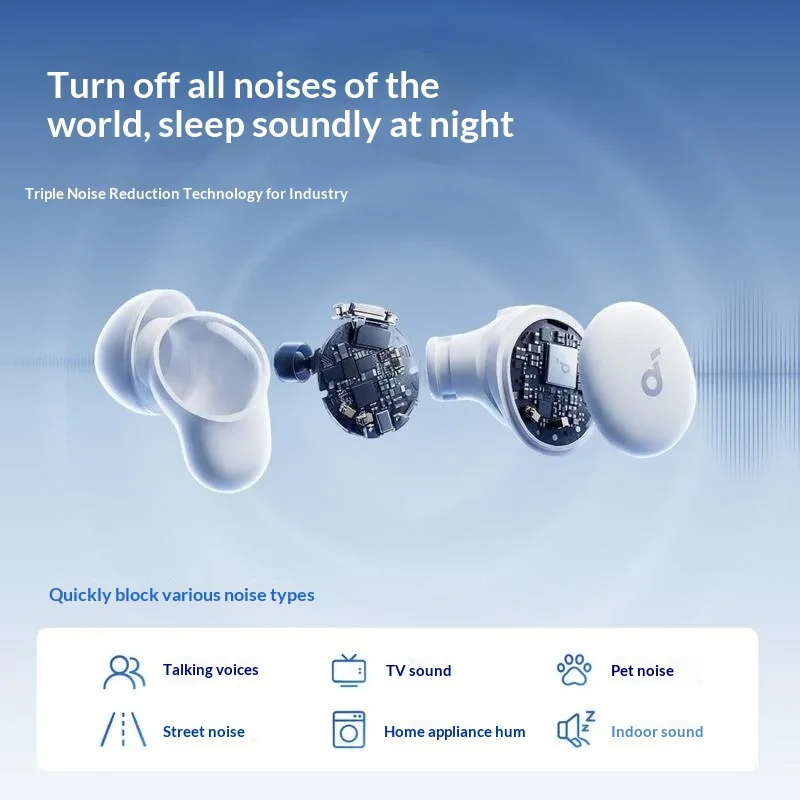 Soundcore Sleep A30 D1301 ANC 무선 이어폰 이어버드 고주파 소음 감소 소형 귀마개 800MAH 인이어 노트북 PC