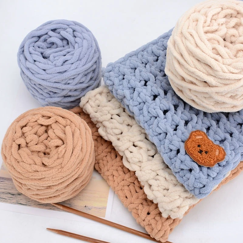 100g 1Pc  Velvet hand Knitting Yarn Polyester Crochet Yarn knit Scarf slipper Hat line Cushion Doll Slippers threads 50m1968in 2
