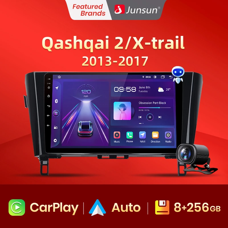 Junsun V1 Ai Voice Android Auto Radio For Nissan Qashqai J11 Xtrail 3