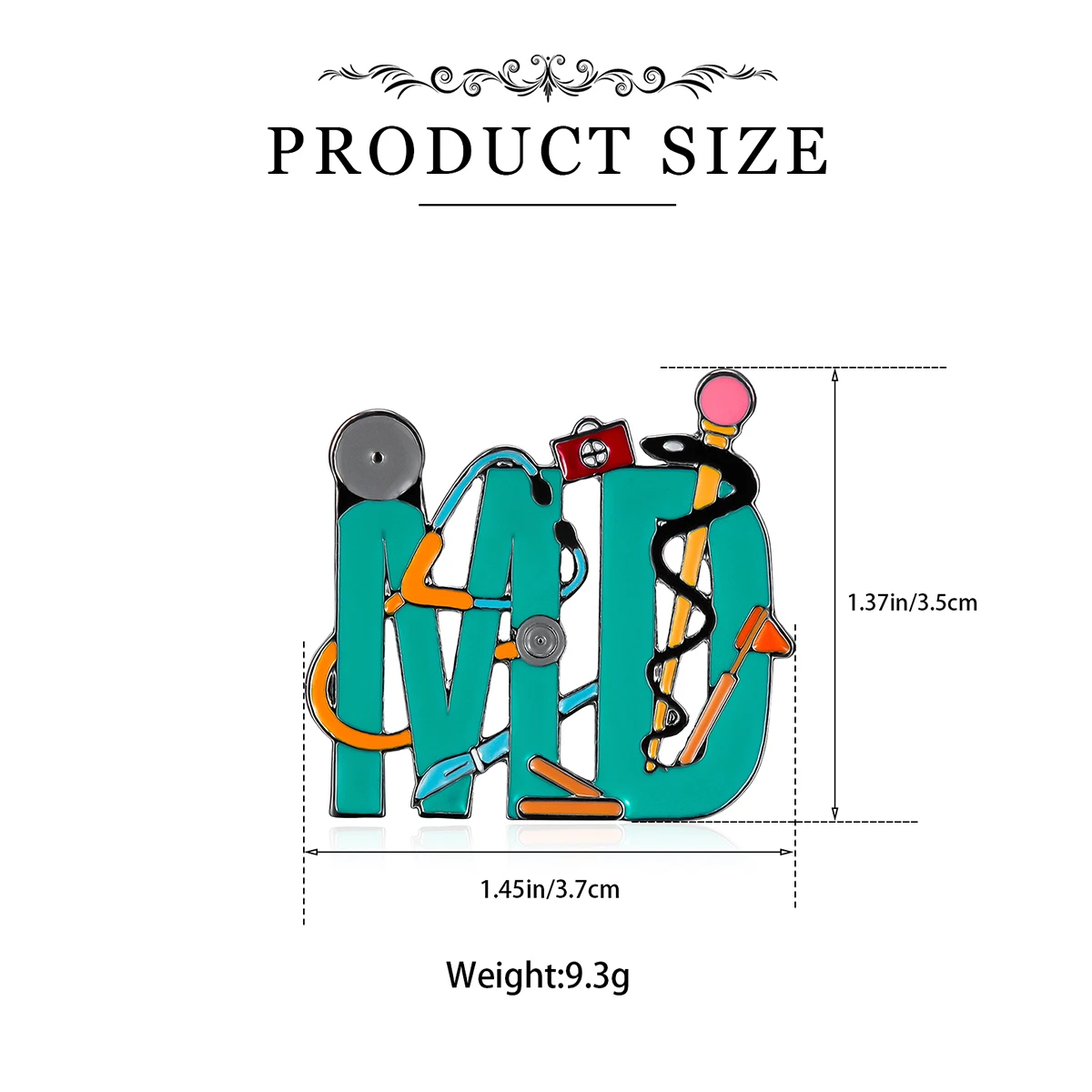 Harong Creative MD Medical Coloful Enamel Pin Brooch Medicine Doctor Lapel Lanyard Bag Badge Jewelry Accessories Gift Daily Wear