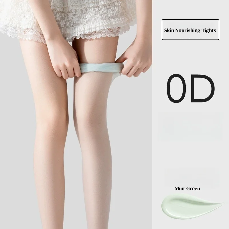 0D Nahtlose ultradünne Strumpfhosen Sommer voll transparent unsichtbare sexy nackte Beinstrümpfe Mint Mambo hautfarbene Strumpfhosen – Detail 7