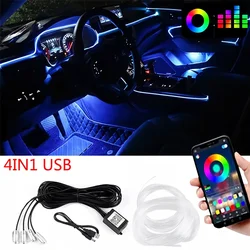 Adjustable EL Wire Ambient Atmosphere LED Strip Lights with App Control (4in1 6m USB)