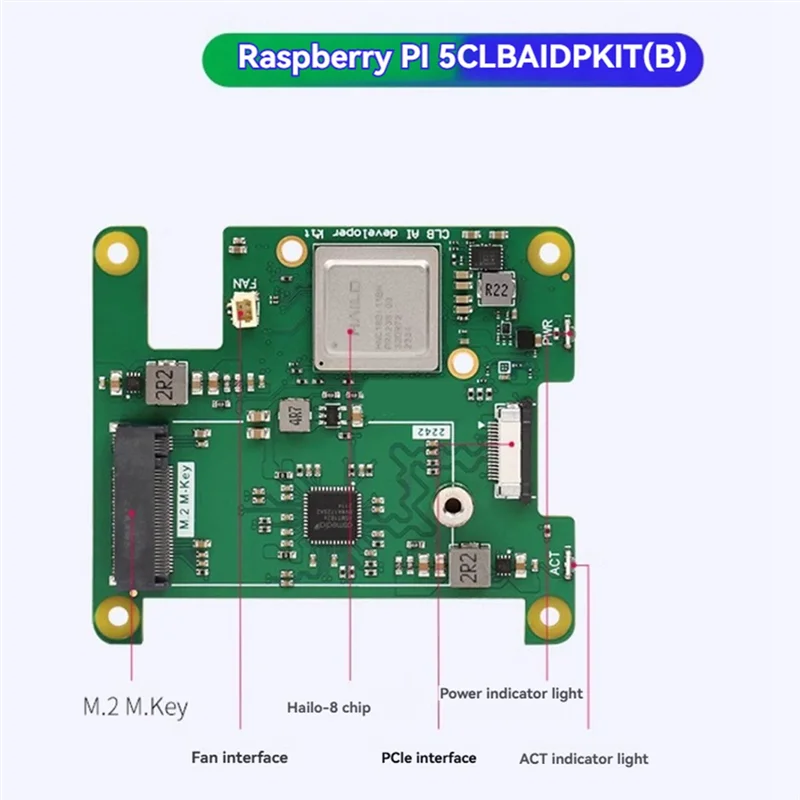 라즈베리 파이 5 CLB AI DP 키트, 라즈베리 파이 AI 키트 PCIE-M.2 확장 보드 Hailo-8 CLB AI 개발자 키트용으로 최고의 선택