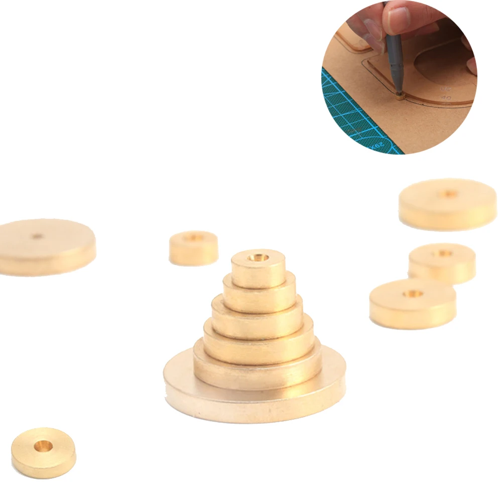 Leather Craft Tools 6 Pieces Diameter 6mm-20mm Leather Brass Space Set DIY Round Line Marking Hand Craft Tools leather craft tools